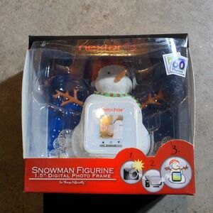 Nextar Y2K Snowman Figurine 1.5" Digital Photo Frame NIB Stores 60 Photos Retro